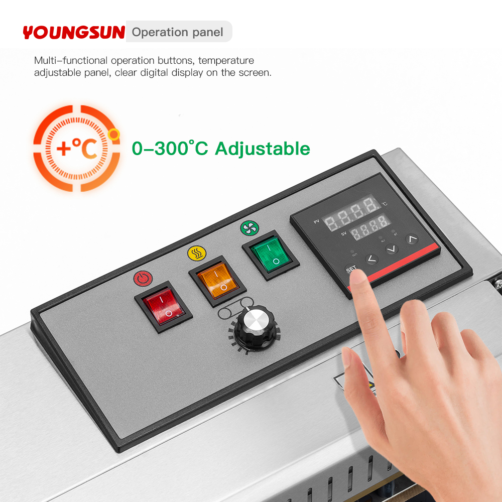 FR-900 Stainless Steel Bag Sealing Machine Heat Sealing Machine Continuous Band Heat Sealing Machines For Food Packaging