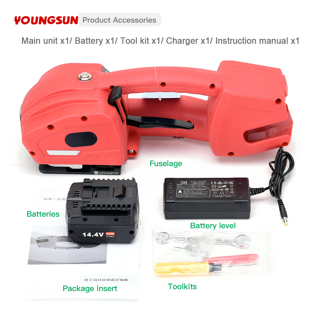 K2 Portable Strapping Machine  Electric Strapping Tool PP PET Bundling Tensioner Strapping Machine  Digital Display Screen Adjustment Pallet Packaging Machine