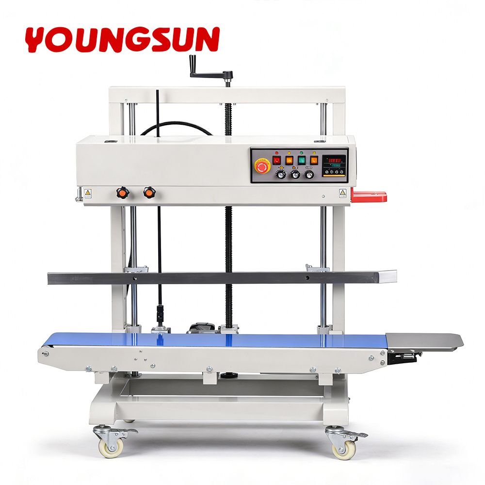 FR-1200V Solid Ink Printing Heavy-duty Vertical Large bag 8-63cm Height Adjustment Industrial Heat Sealing Machine Continuous Band Heat Sealer
