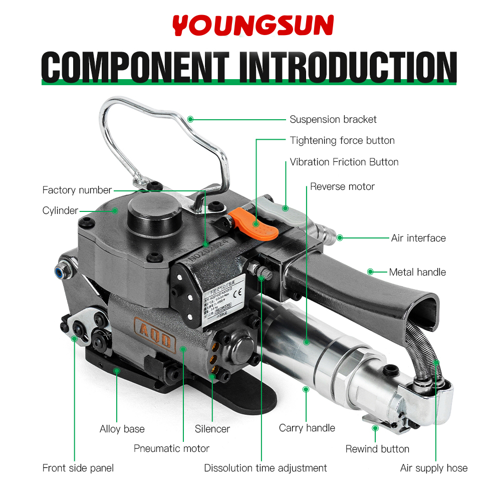 AQD-19 Pneumatic Strapping Machine Box Strapping Machine Carton Strapping Tool Box Strapping Machine Box Packing Machine Strapping Machine Suppliers