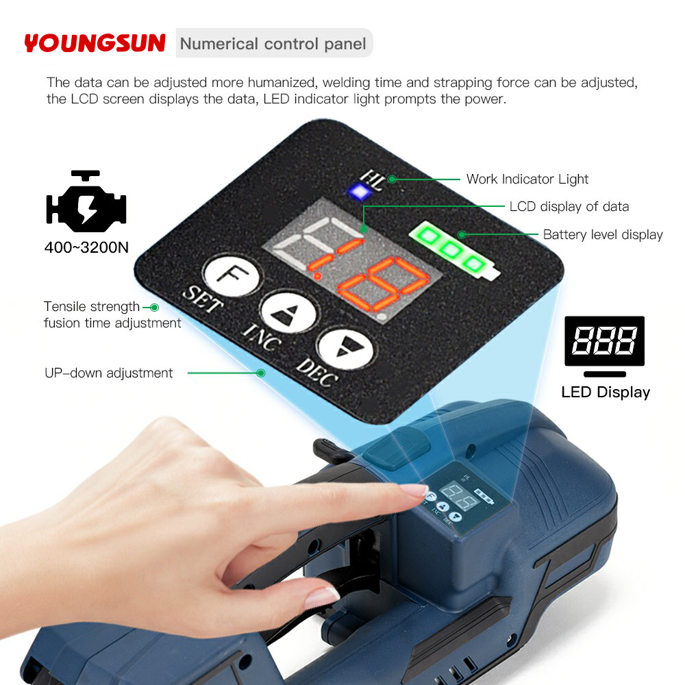 V2 Portable Strapping Machine Battery Powered  Strapping Machine Plastic Strapping Tool Strapping and Banding Equipment