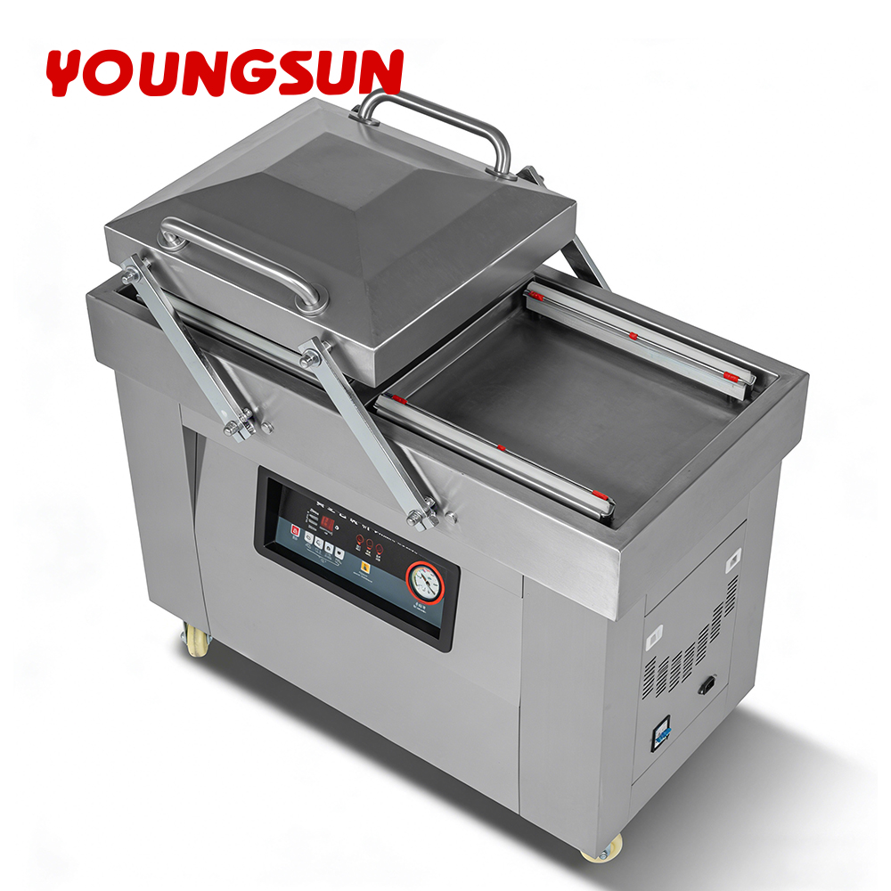 DZ400/2SB Easy to Operate Pump Driven Electric Double Chamber Vacuum Sealer Double Chamber Vacuum Food Sealer Sealing Packaging Machine