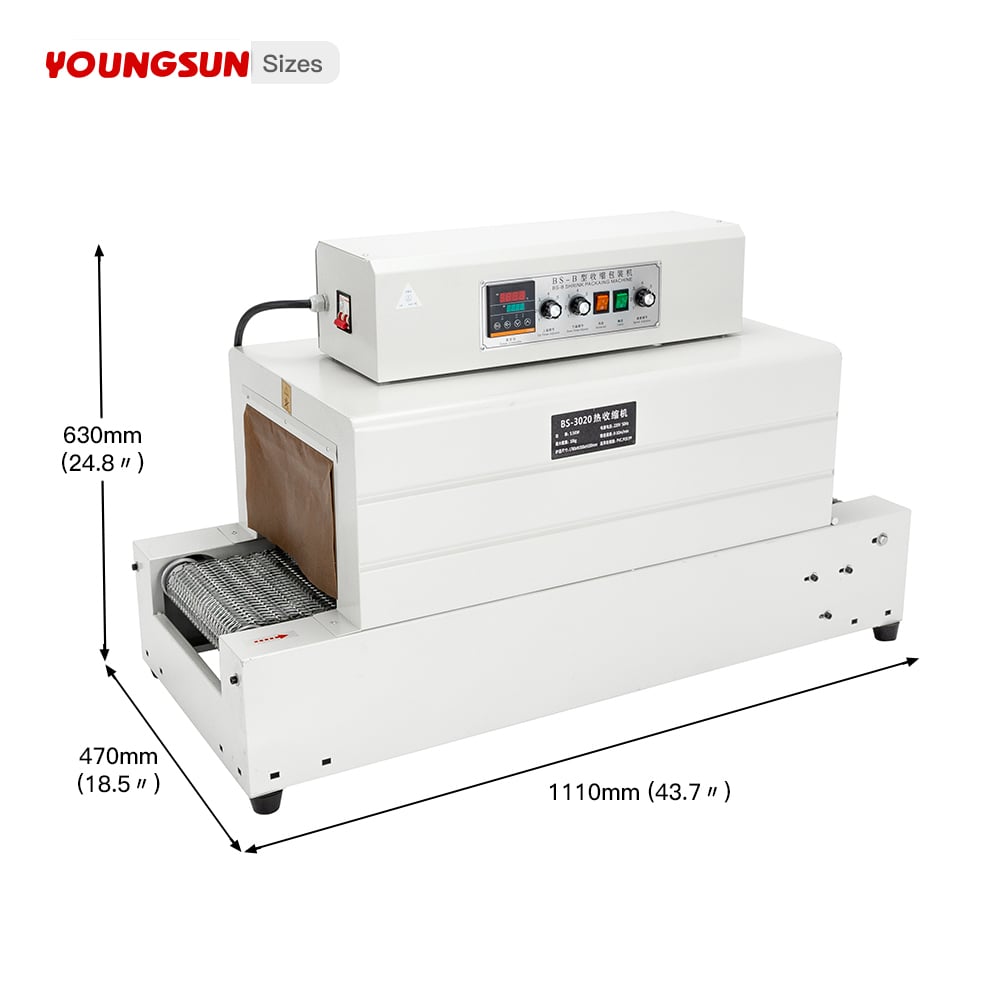 BS-3020 Mesh Thermal Shrink Packaging Machine Wrap Shrinking Tunnel Machine Plastic Commercial Farm Bottle Packing Machine