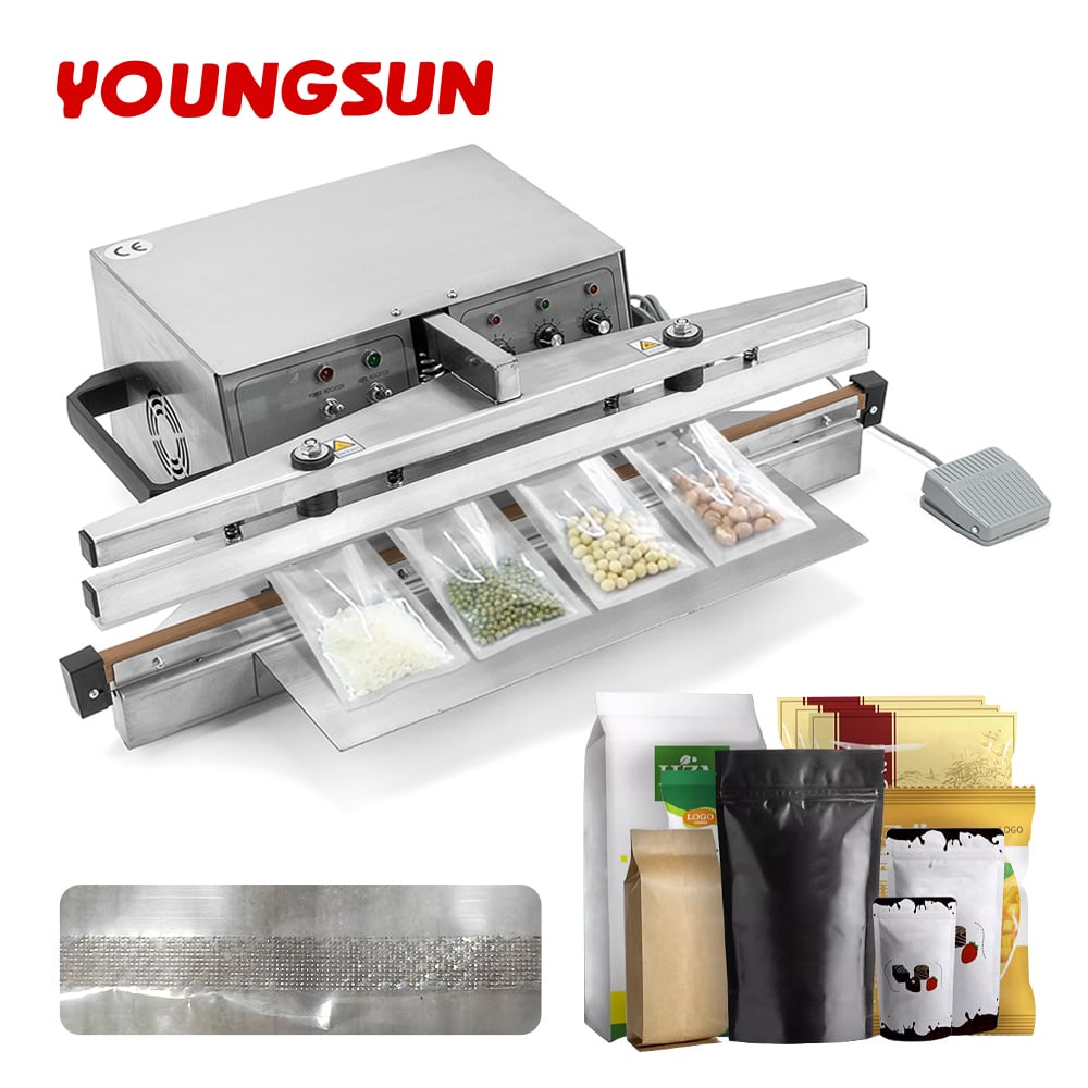 CHA-650 Versatile Desktop Impulse Heat Sealer Sealing Length for Plastic Bags Stainless Steel Foot Pedal Sealing Machine