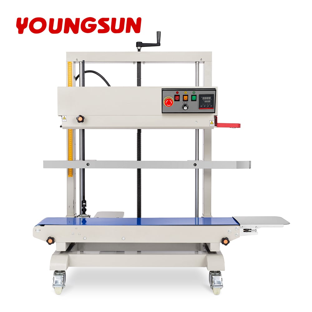FR-1100V Heavy-duty Vertical Large bag Band Sealer Stamp Printing Industrial Bag Sealer Heat Sealing Machines For Food Packaging