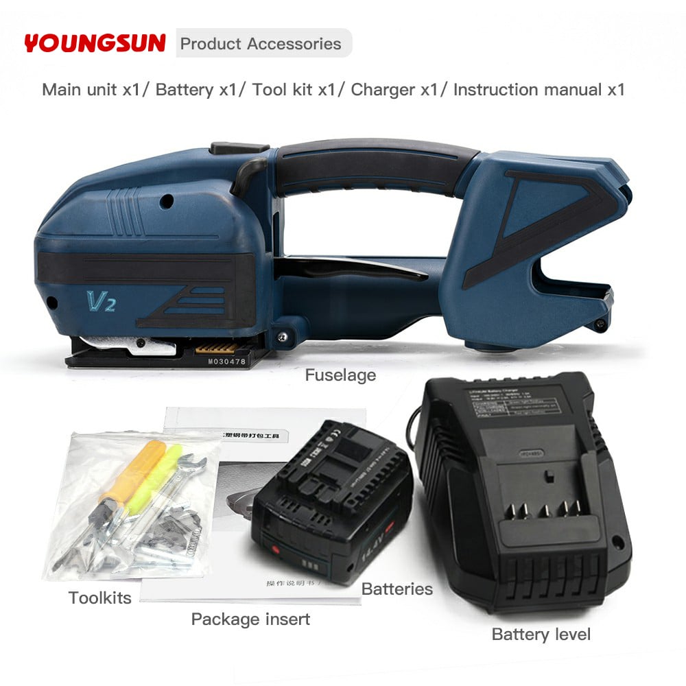 V2 Portable Strapping Machine Battery Powered  Strapping Machine Plastic Strapping Tool Strapping and Banding Equipment