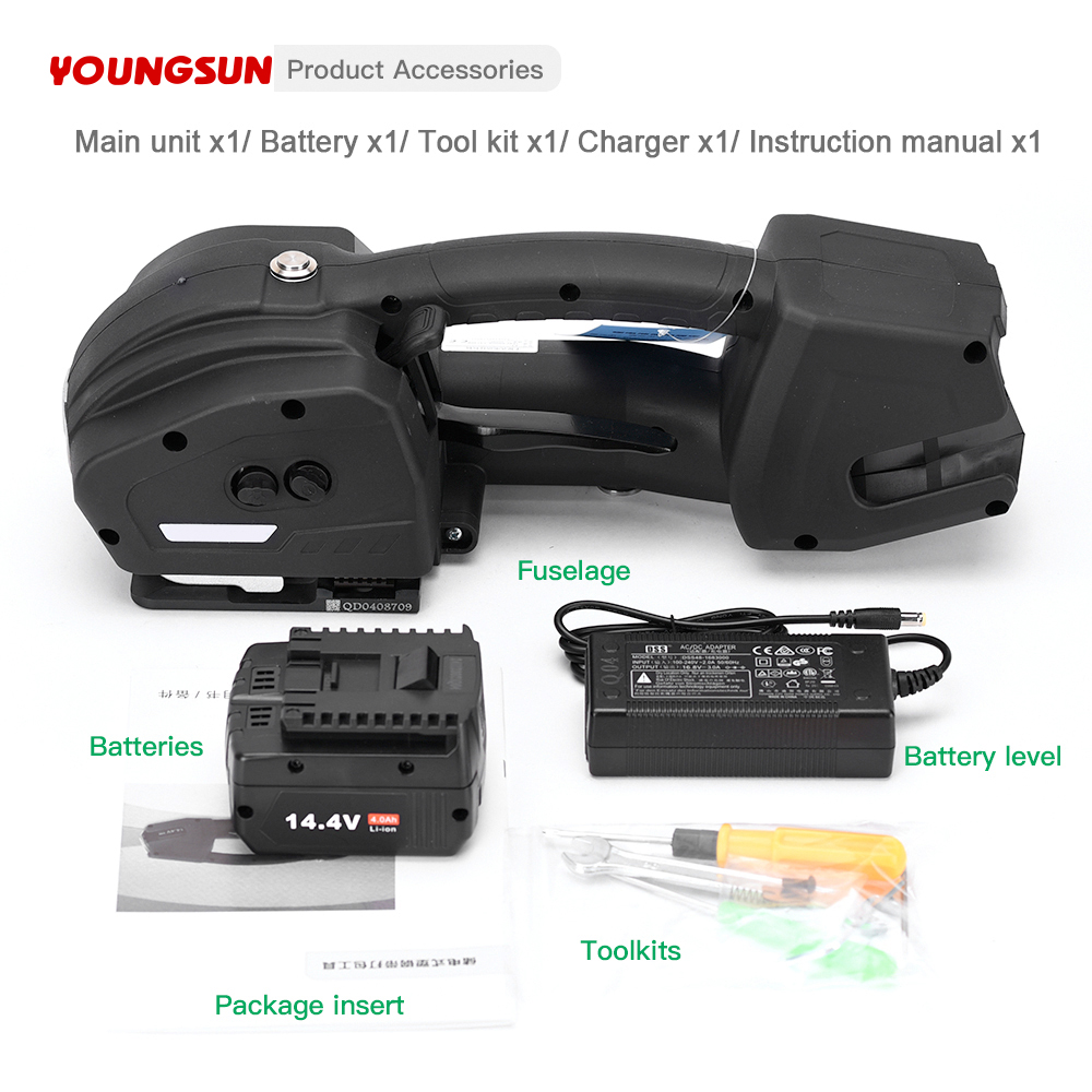 K1 Portable Hand Held Electric Strapping Machine Battery Powered PP PET Bundling Tensioner  Strapping Machine Plastic Strapping Tool