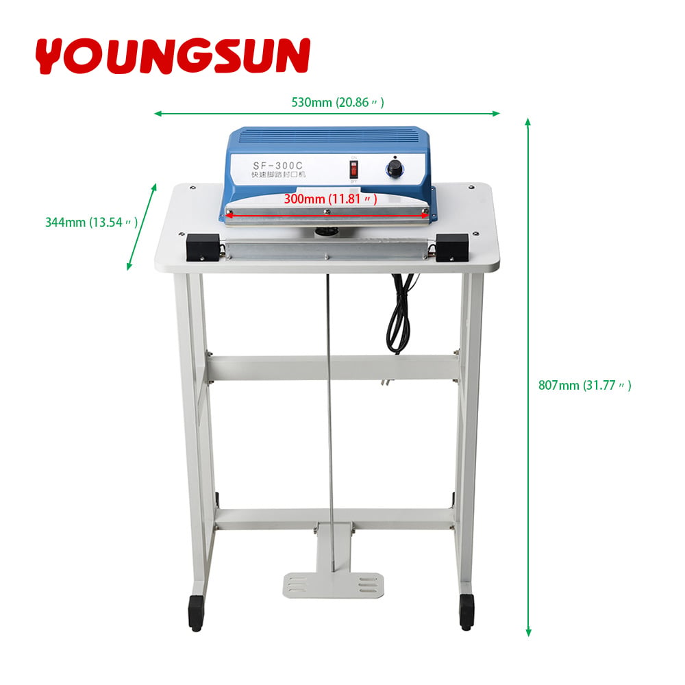 SF-300C Foot Pedal Impulse Sealing Machine/pedal Double-side Heating Sealer for Plastic Film Bag