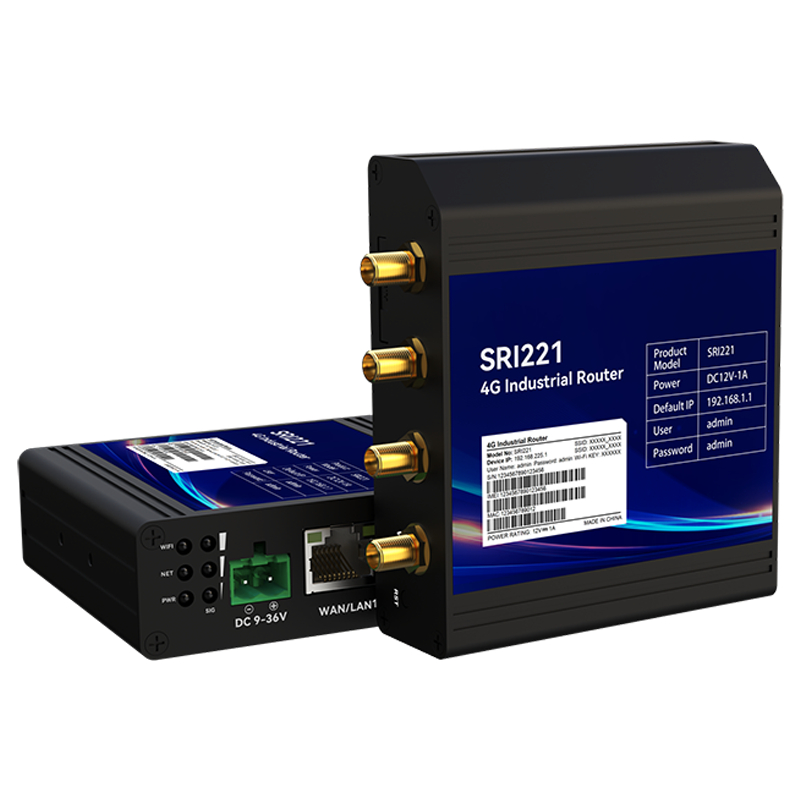4G Industriell Ruter, Cat1/4, RS232, RS485, WiFi, SRI221