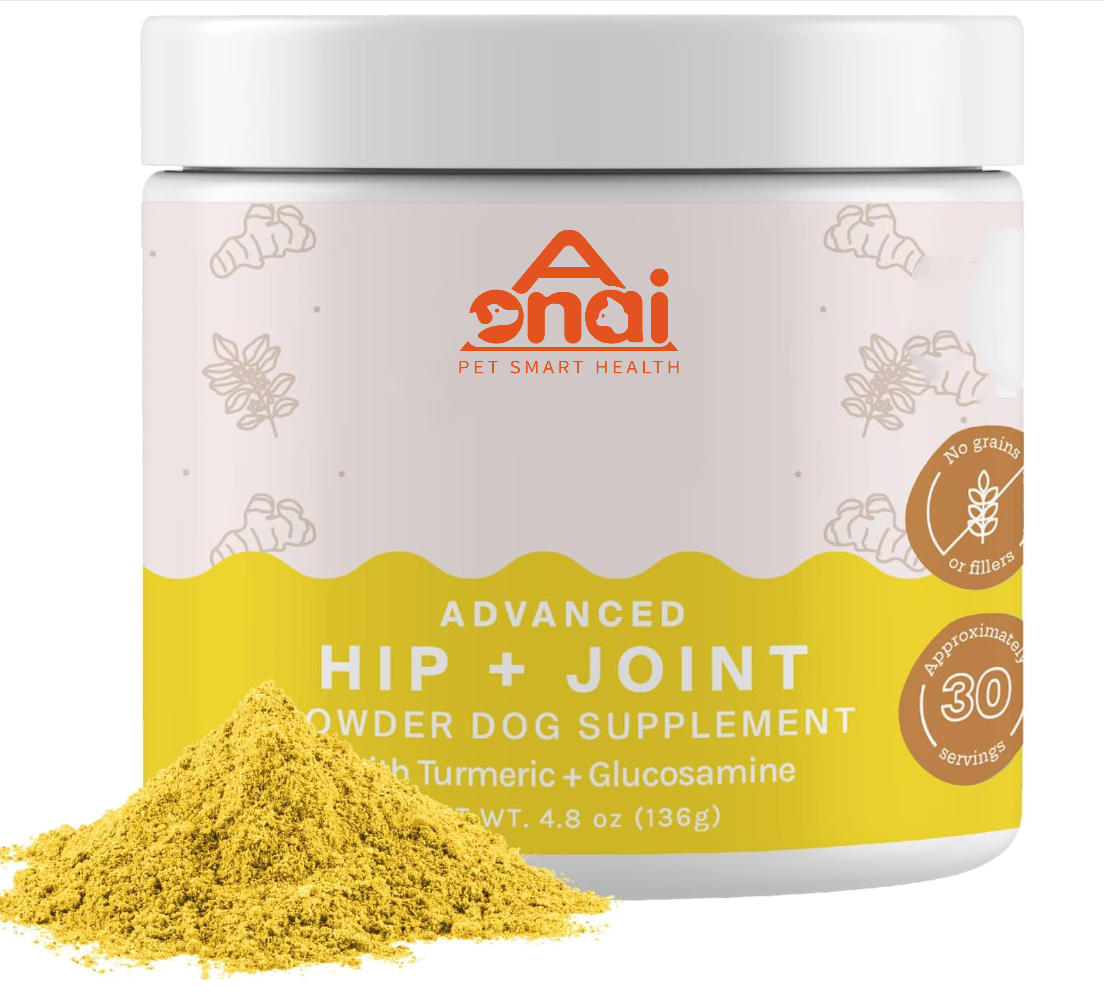 Dog Hip & Joint Pain Relief Powder Supplement with Glucosamine & Chondroitin Sulfate for Arthritis-Fast Absorption