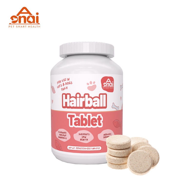 Pet Supplement OEM/ODM Hairball Tablet for Dogs Cats Eliminate Prevent Hairballs Support Skin Health Reduce Shedding Immune
