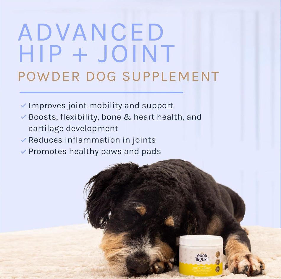 Dog Hip & Joint Pain Relief Powder Supplement with Glucosamine & Chondroitin Sulfate for Arthritis-Fast Absorption