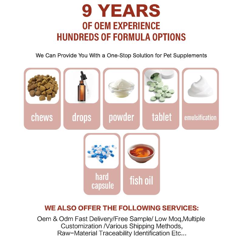 Pet Supplement OEM/ODM Immune Support Fast Absorption Safe Tablet for Dogs&Cats Promotes Relaxation&Calmness