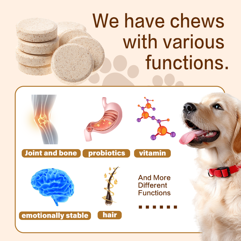 Pet Supplement OEM/ODM Immune Support Fast Absorption Safe Tablet for Dogs&Cats Promotes Relaxation&Calmness