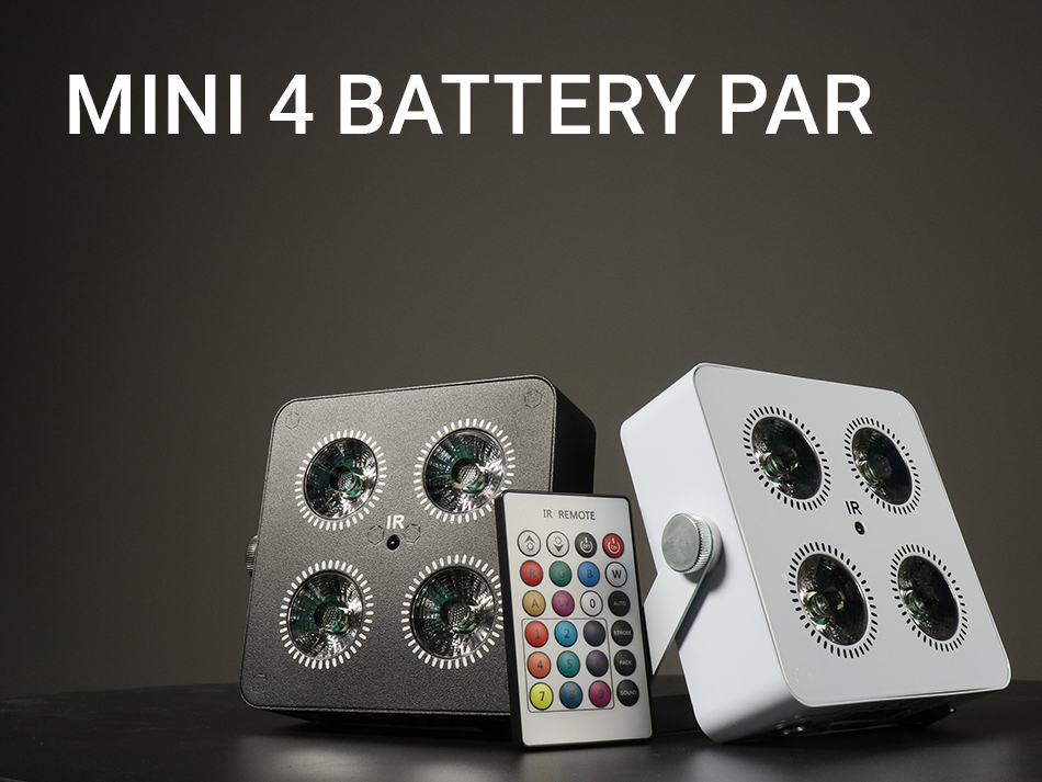Mini 4 Batteridrivna PAR-lampor för bröllop och festscener - AICPOSE