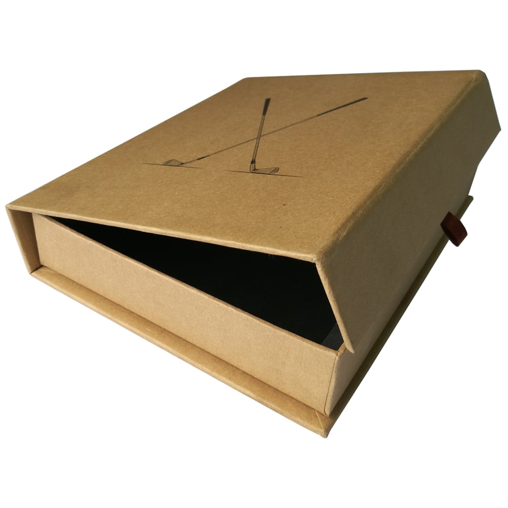 What unique design elements make a kraft box look modern and upscale?