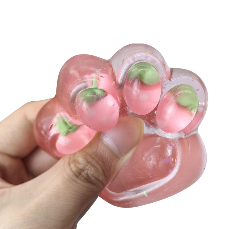 Zachte knijpspeeltuigen van TPR in de vorm van een kattepaal, knijpspeeltuigen voor stressverlichting en decompressie, leuke 'cat paw squishy'-speeltuigen voor kinderen