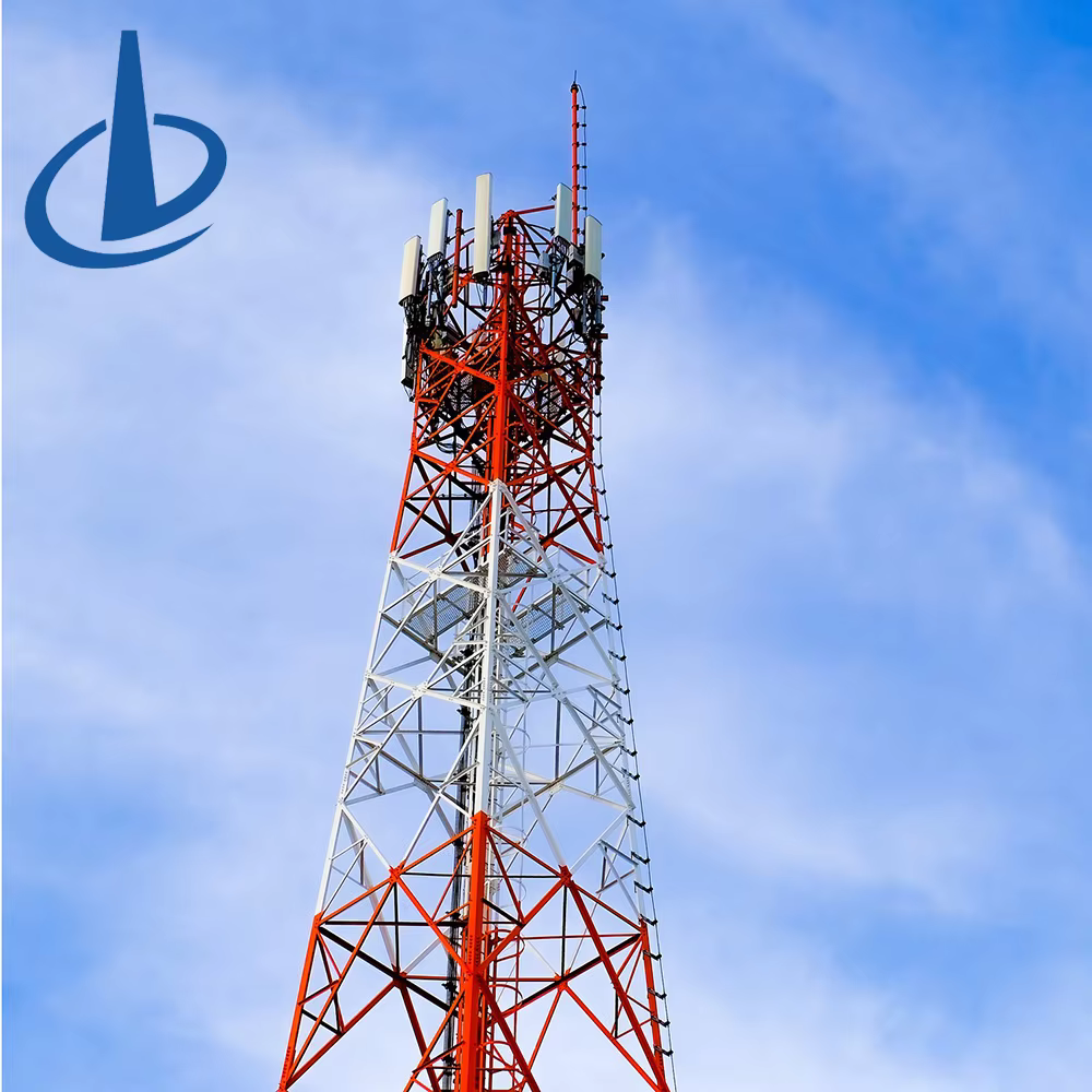 Galvanized steel high stable self-supporting Vertical bridge cell tower mobile telecom tower manufacture