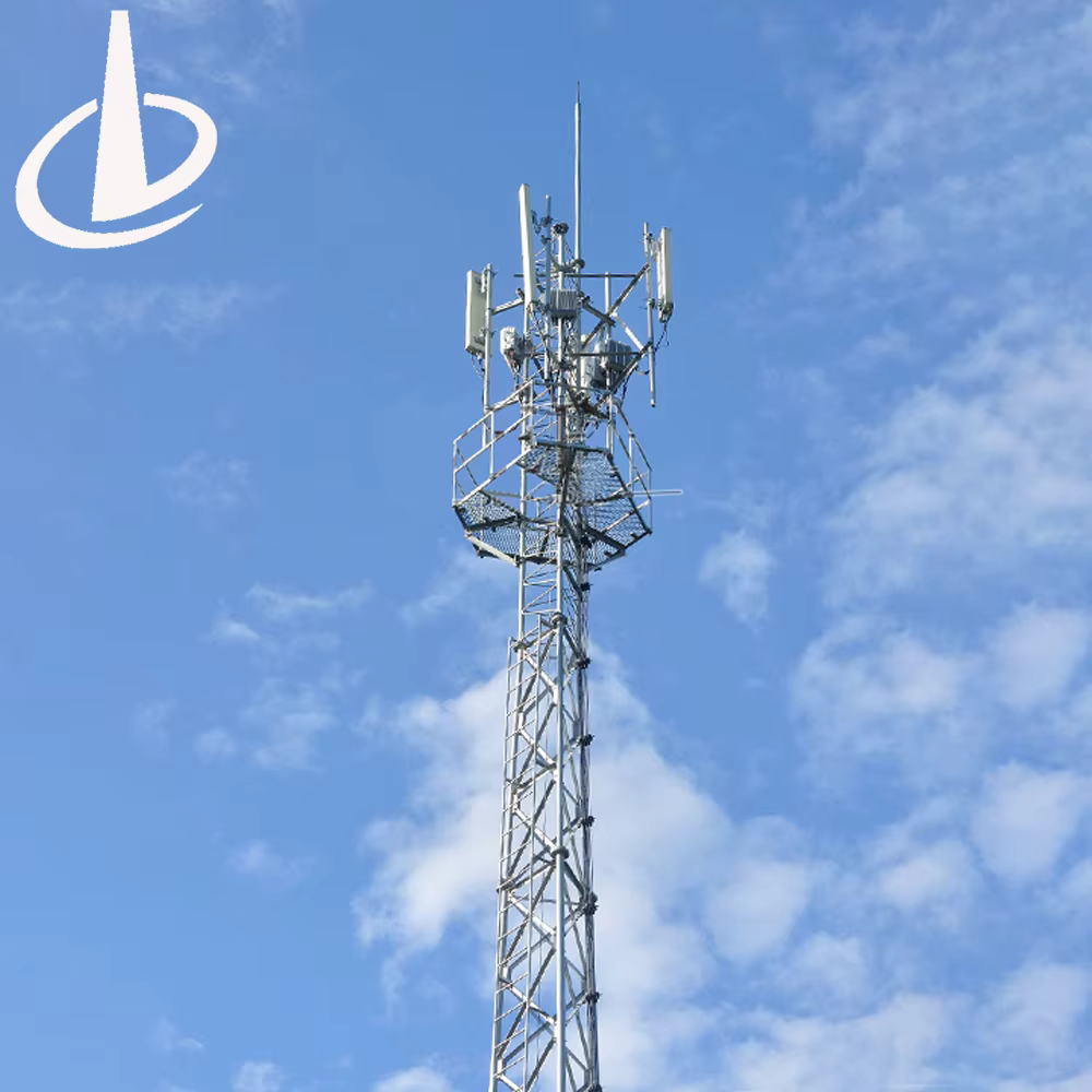 Galvanized steel high stable self-supporting Vertical bridge cell tower mobile telecom tower factory