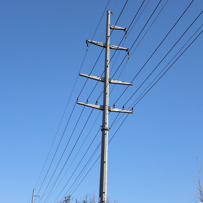 Galvanized 10KV-220KV High Voltage Electric Transmission steel mono pole power tower