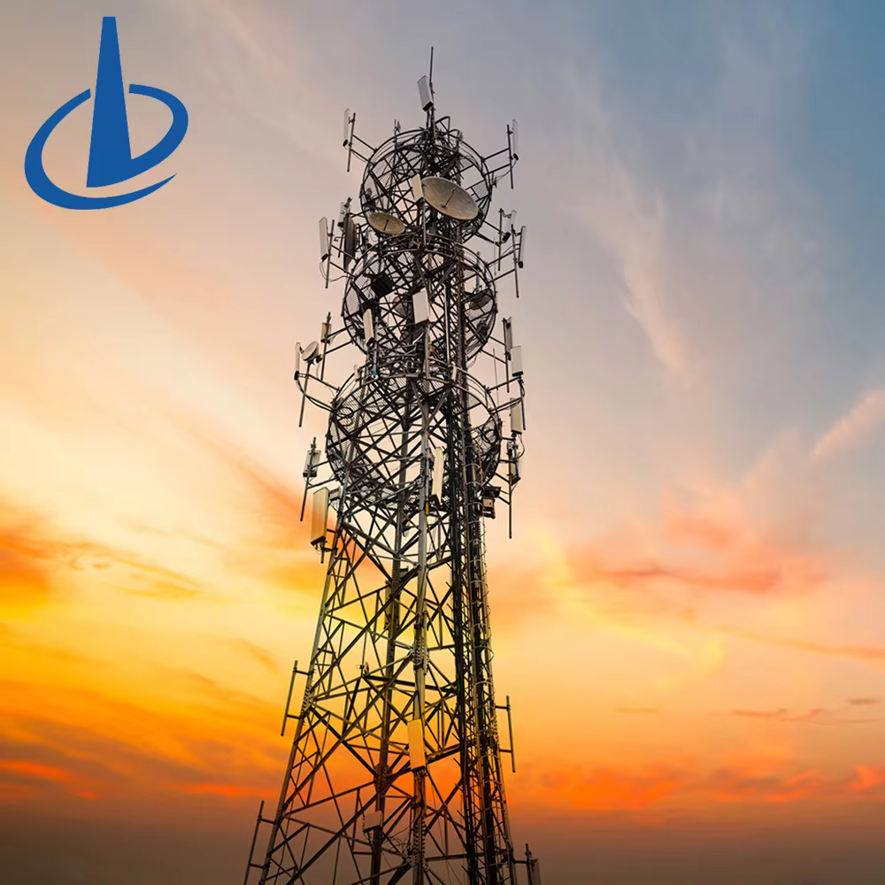 Galvanized steel high stable self-supporting Vertical bridge cell tower mobile telecom tower factory