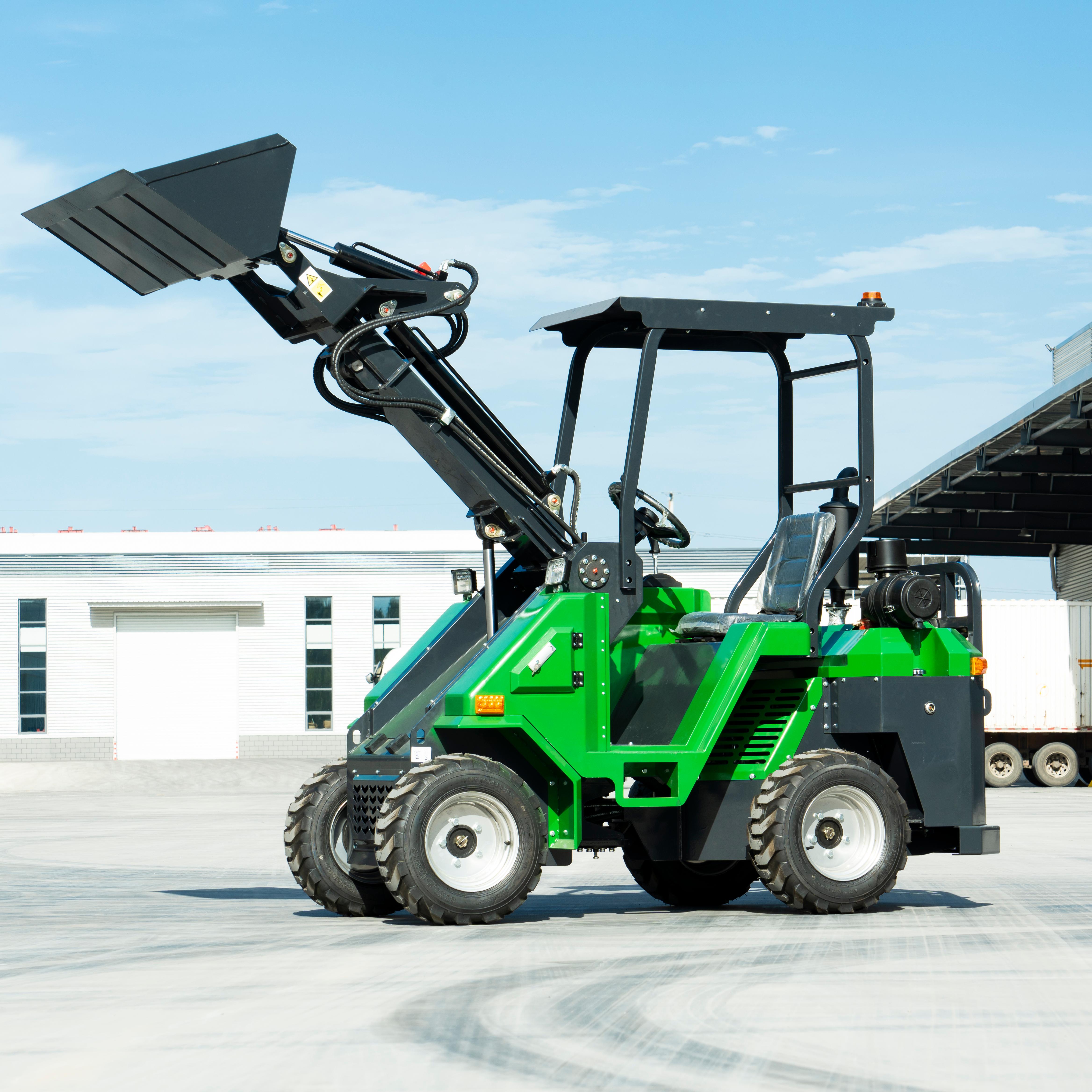 Compact Diesel Wheel Loader | 4WD Front-End Loading Machine for Agricultural & Construction Operations