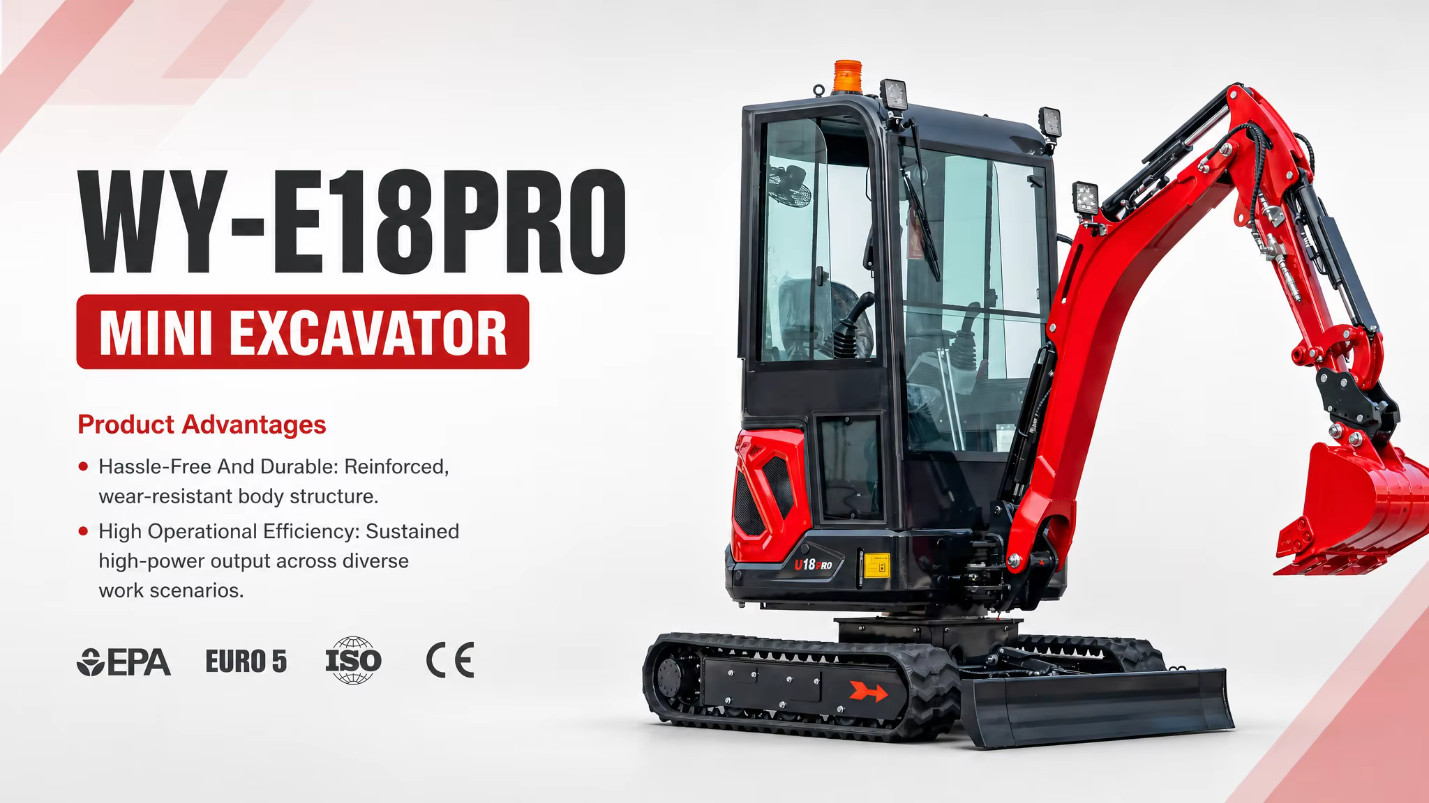 free shipping mini excavator 18 ton small crawler excavator digger with steel track quick hitch bucket for trenching landscaping-0
