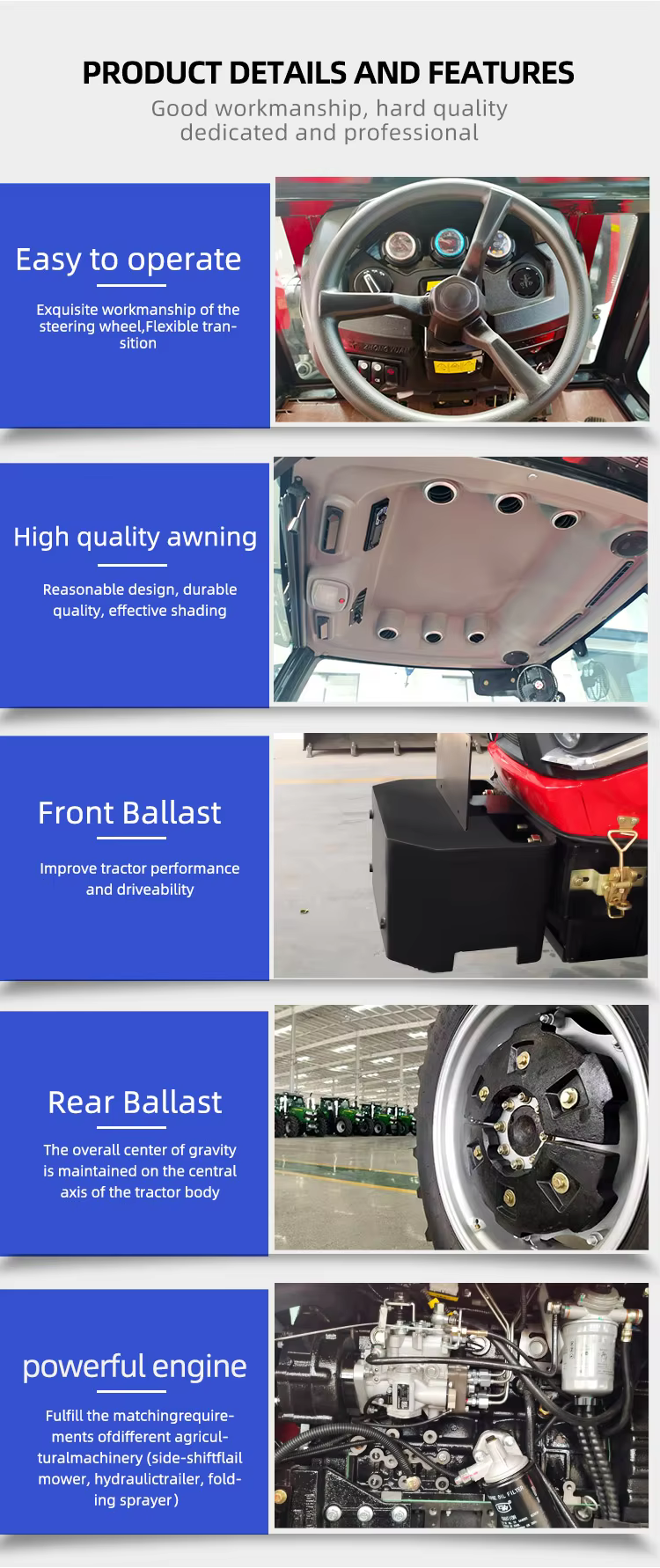 high quality new tractor best efficient china wholesale agriculture tractors epa engine 4 wheel tractor-2