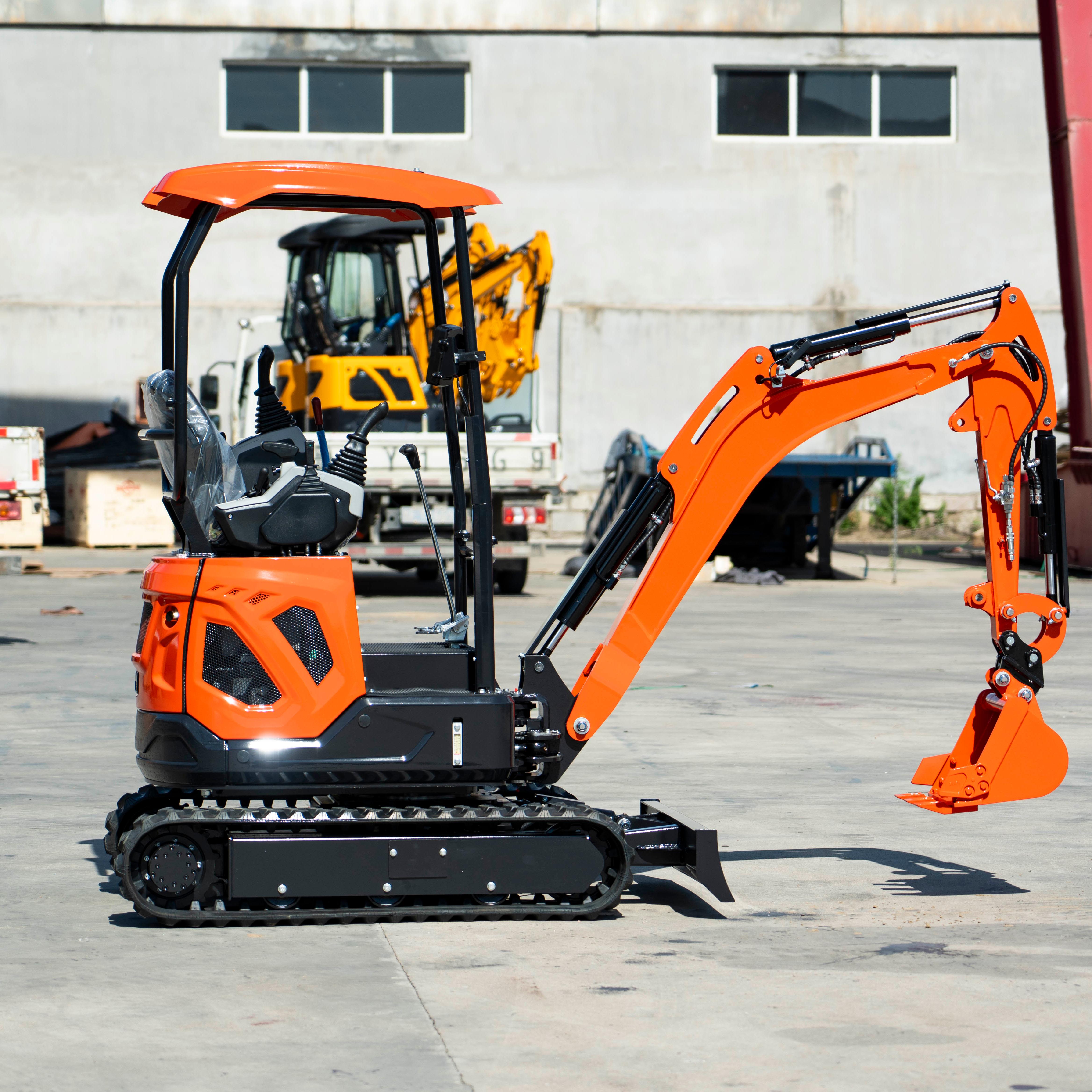 Free Shipping Mini Excavator 1.8 Ton Small Crawler Excavator Digger with Steel Track Quick Hitch Bucket for Trenching Landscaping