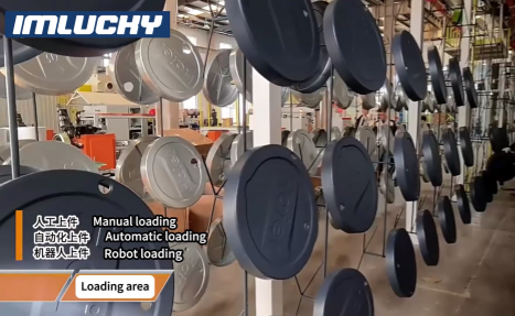 Danish water heater shell powder spraying line