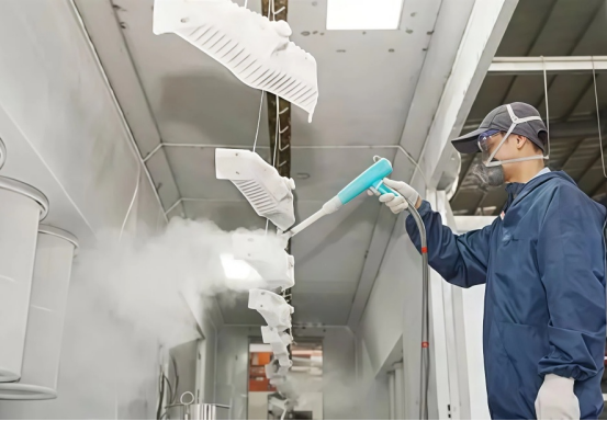 manual electrostatic spraying solution for mirror finish on electroplated parts-4
