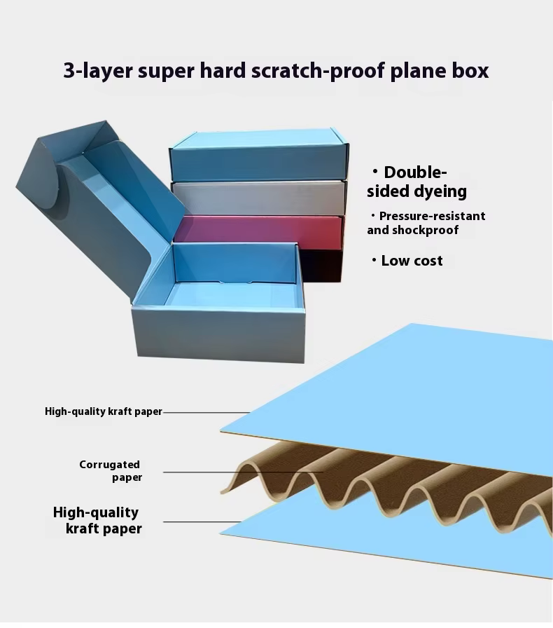 In-Stock Chinese-Style Extra Hard Rectangular Folder Box Colorful Vanishing Corrugated Board Packaging Recyclable Trendy Express details