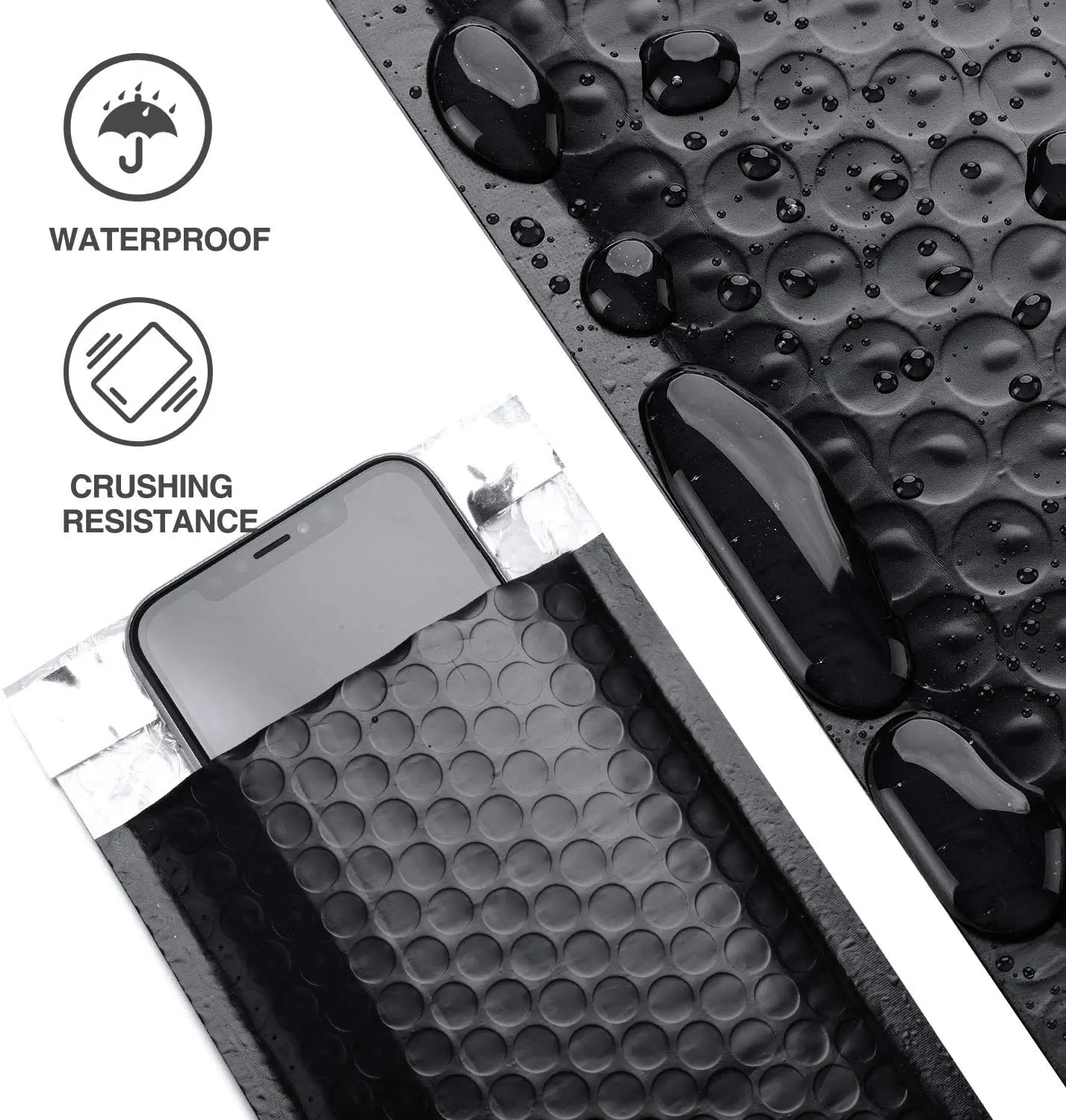 Black Color Customized Shipping Envelope air Bubble Mailers Bags manufacture