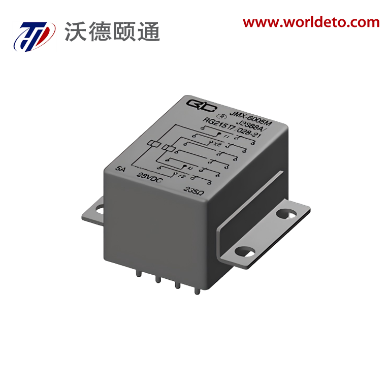 JMX-6005M, 5 A, 28 V Gleichstrom, magnetisch arretiertes Schaltrelais mit zwei Steuerwicklungen und sechs Wechselkontakten, zum Schalten von Stromkreisen in Bereichen wie Automatisierungssteuerung und Luft- und Raumfahrt.