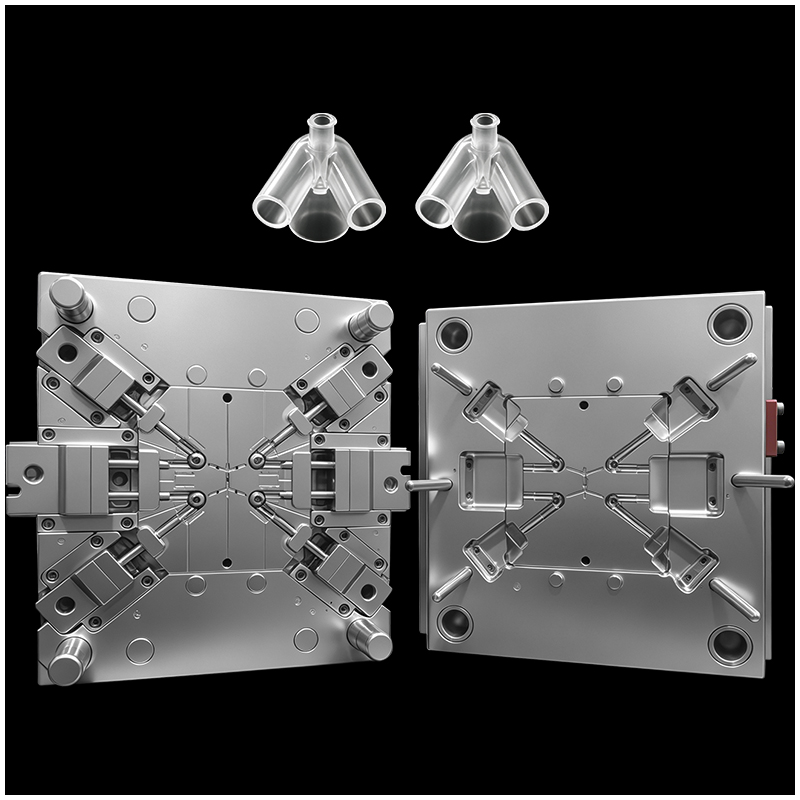 High Accurate Molding Plastic Injection Tooling for Medical Device OEM PP Plastic Manufacturing 4 Cavity PP Medical 3 Way Connector Mold