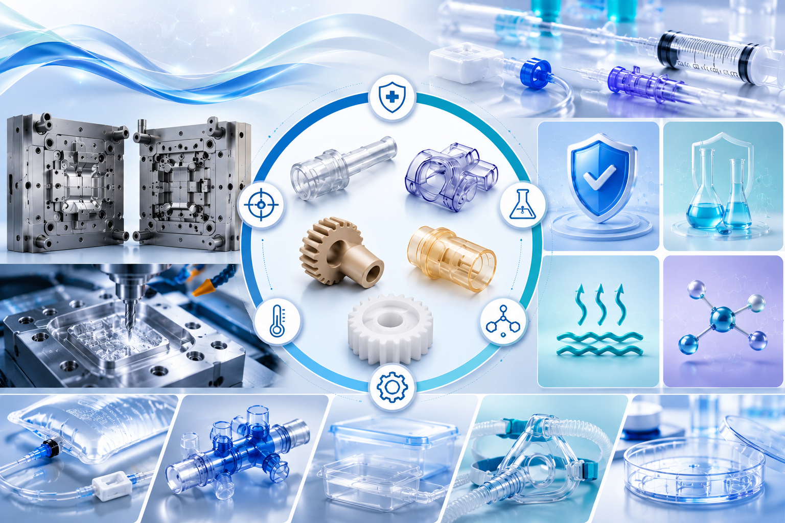 What standards govern tooling and material compatibility in medical-grade plastic manufacturing?