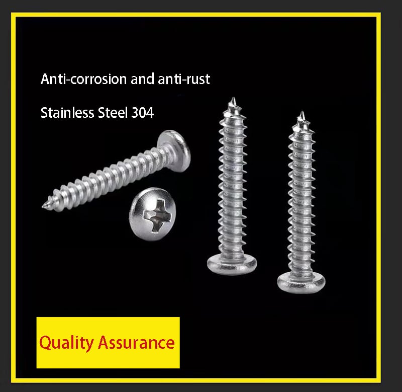 304 stainless steel cross pan head tapping screws round head tapping wood screws