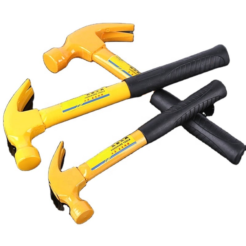 High Carbon Steel Anti-slip Adhesive Handle Steel Pipe Claw Hammer Dovetail Roof Hammer
