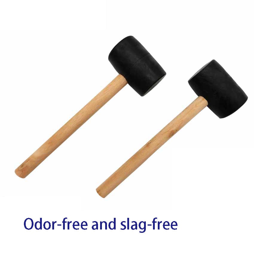 180g leather hammer, black rubber hammer, leather rubber hammer, wooden handle rubber hammer, shelf hammer
