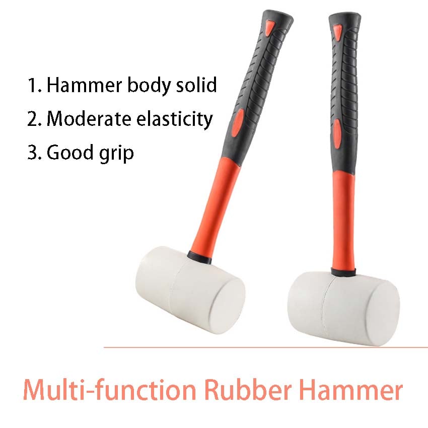 Leather Hammer, Rubber Elastic Hammer, Plastic Handle, White Rubber Hammer, Leather Hammer, Floor Tile Installation Hammer, Decoration Tool