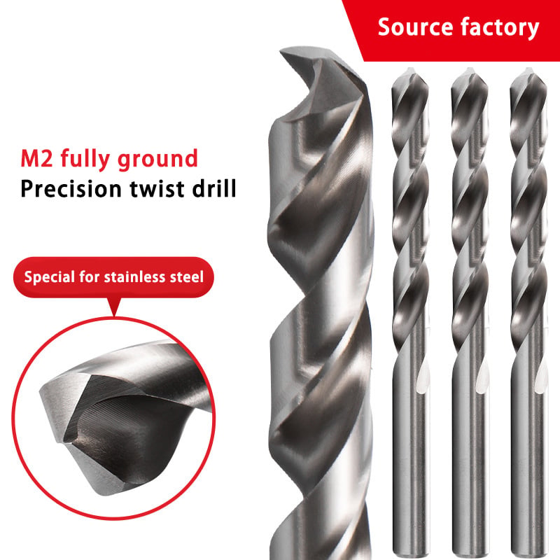 M2 precision fully ground straight shank twist drill for stainless steel iron aluminum metal iron twist drill