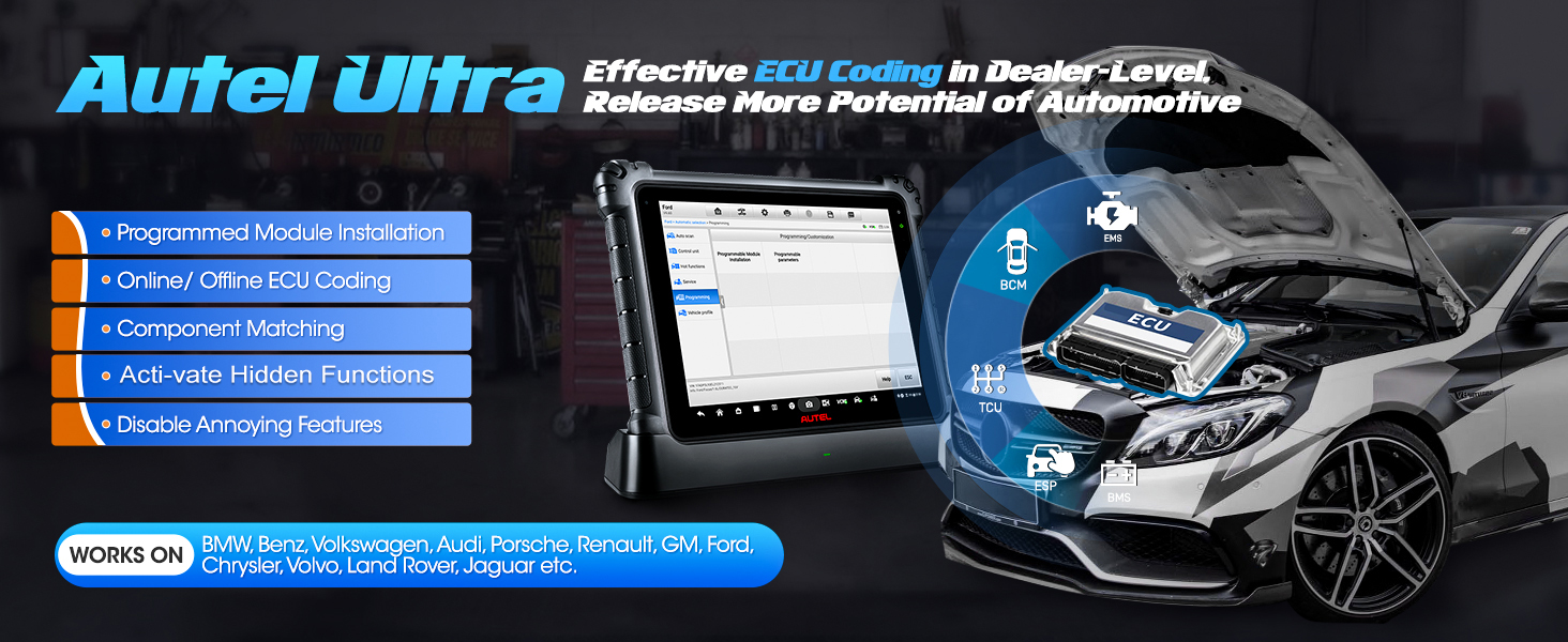 Autel MaxiSys Ultra MSULTRA Top Intelligent Diagnostic Scanner- A+8 Offline Programming.