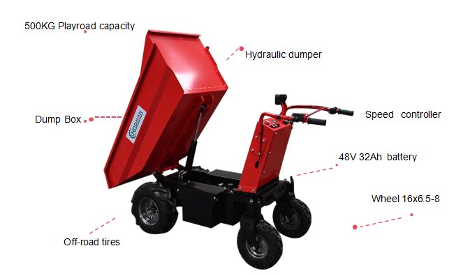 ED500H Small Eco-Friendly Electric Mini Dumper Easy to Operate 500kg loading Hydraulic Mini Dumper supplier