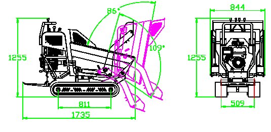 KFD50 6.5HP Construction Site Use Self-Loading Crawler Truck 500kg Hydraulic Tracked Dumper factory