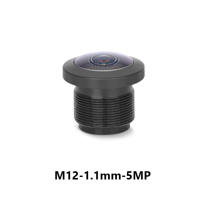 M12 1.1mm F2.2 Fixed Focus Lens 5MP 180° FOV for 1/4" Image Format