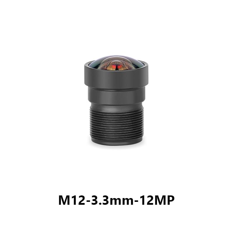 M12 3.3mm F2.6 90degree FOV 12MP Industrial Lens Distortionless for 1/2.3" Image Format