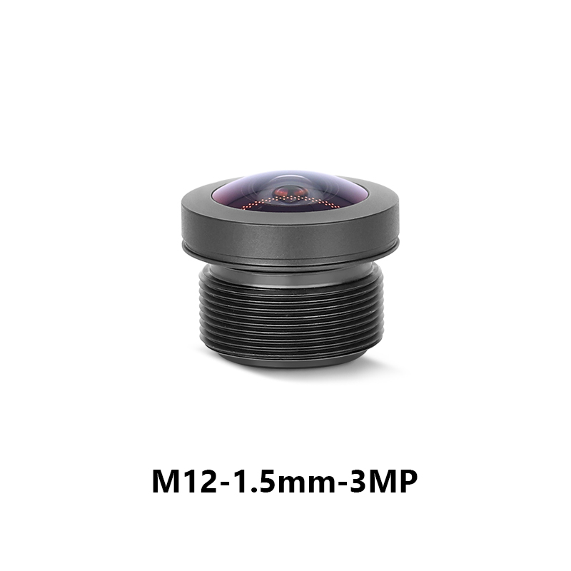 1.5mm F2.5 3MP 190° FOV M12 Mount Fixed Focus Fisheye Lens for 1/3" Image Format