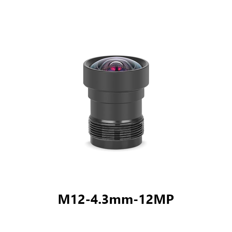 M12 4.3mm F2.8 80degree FOV 12MP Industrial Lens Distortionless for 1/2.3" Image Format