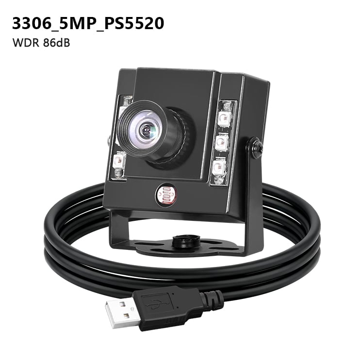5MP WDR 86dB CMOS 1/2.5" Sensor PS5520 2592x1944 30fps Mini USB Camera