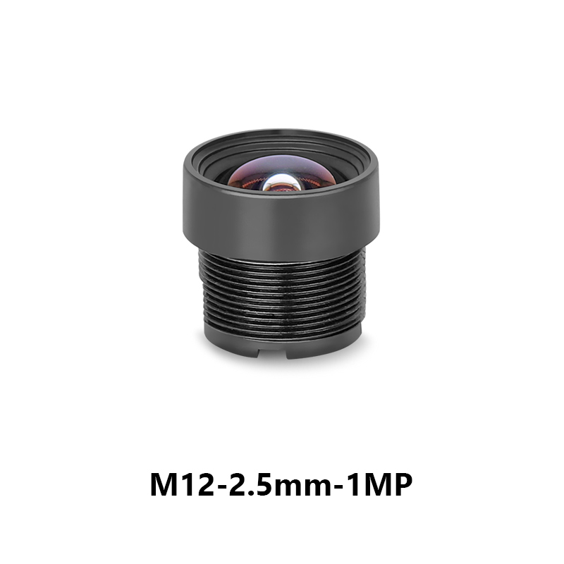 M12 2.5mm F2.2 Fixed Focus Lens 1MP 90° Fov No Distortion for 1/4" Image Format